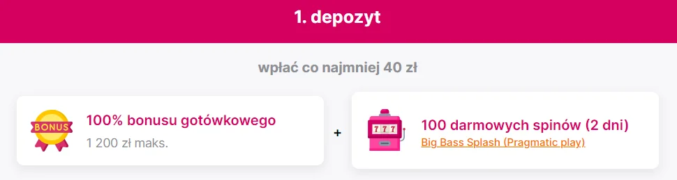 hit'n'spin bonus na 1 depozyt