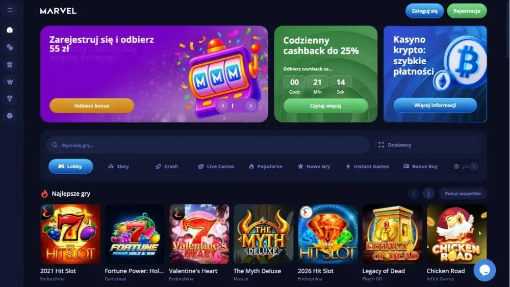 marvel casino strona