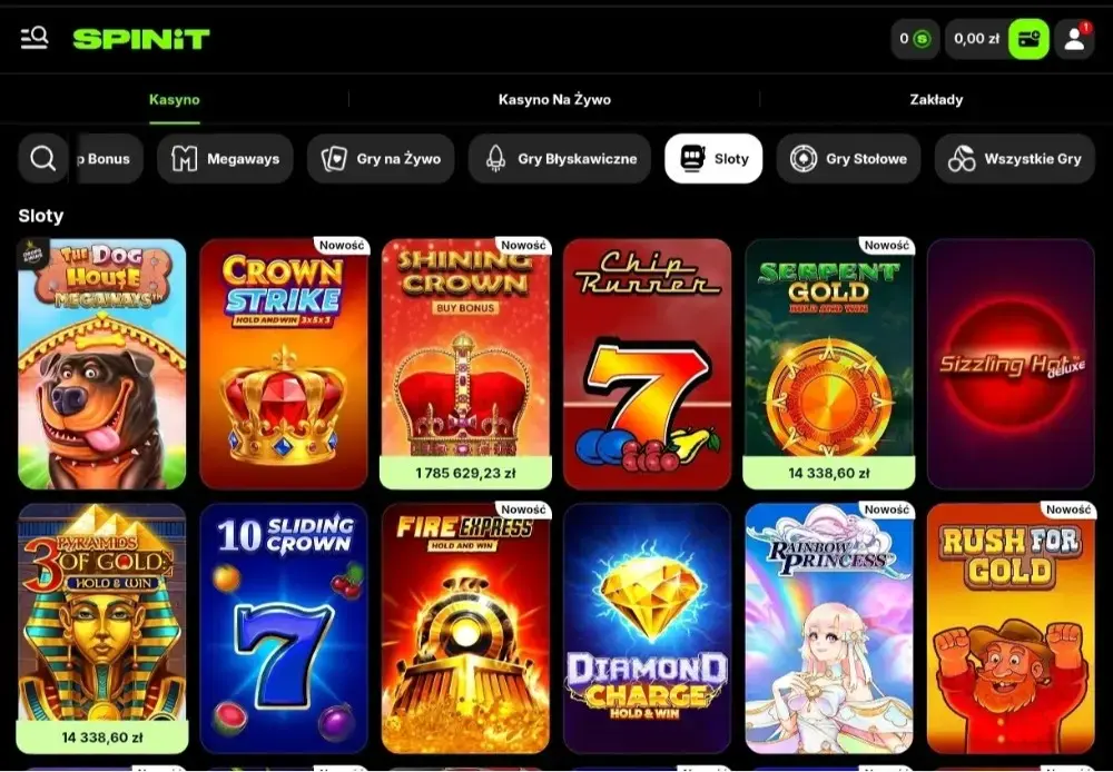 spinit casino kolekcję gier